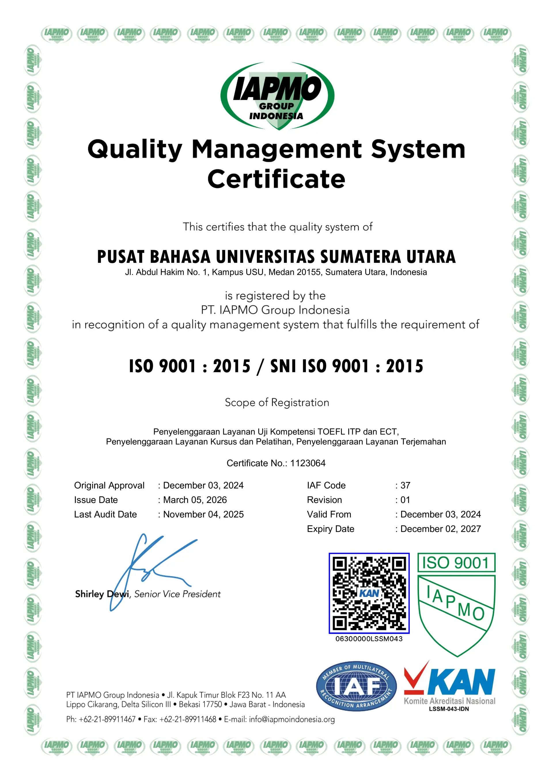 USU Language Center Earns ISO 9001:2015 Certification